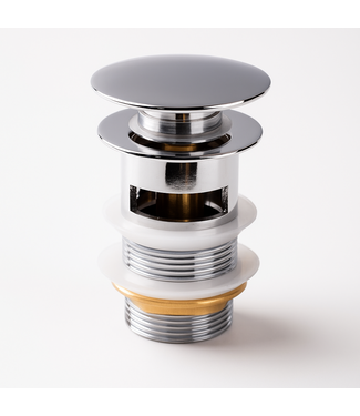 Afvoerplug groot - chroom - met overloop