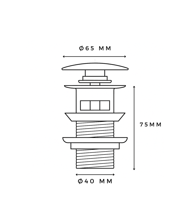 Afvoerplug groot - mat zwart - met overloop