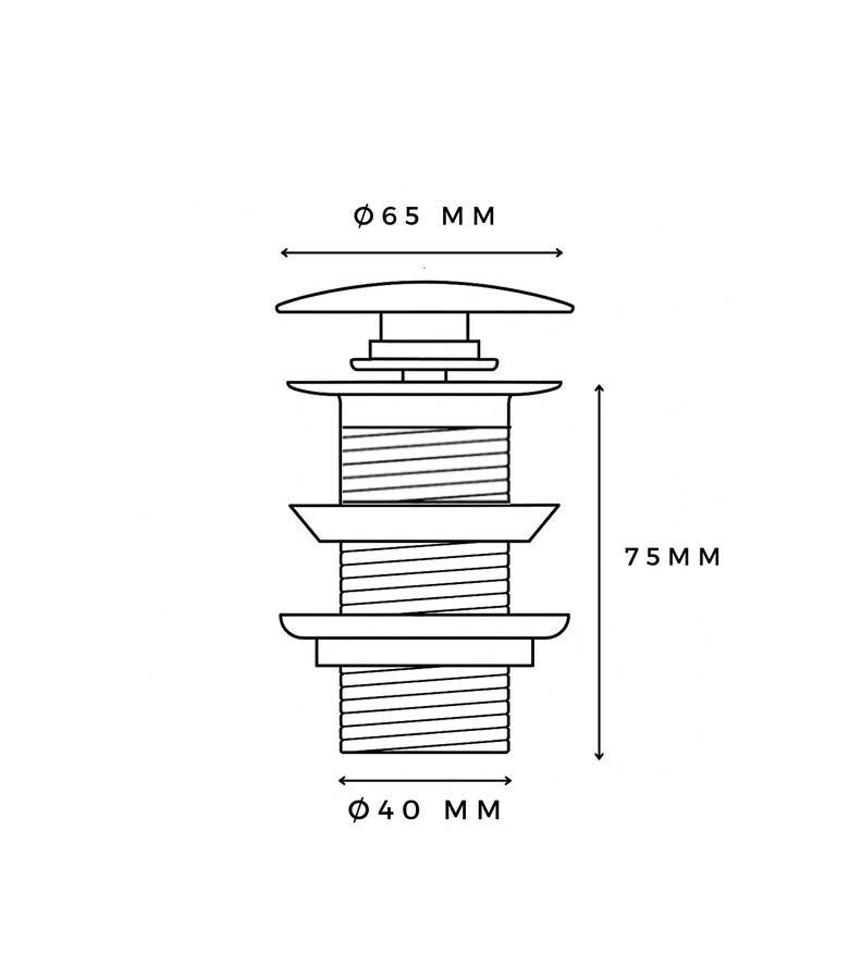 Afvoerplug groot - mat zwart - zonder overloop