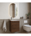 Toiletmeubel Sinta 40cm - walnoot bruin - witte wastafel