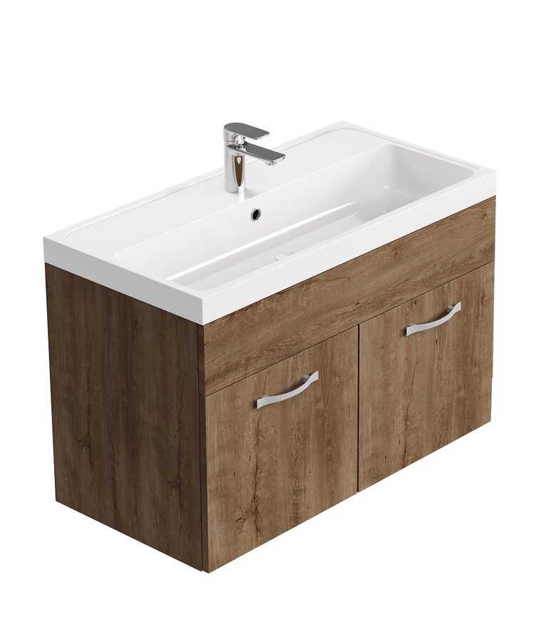 Badkamermeubel Paso 01 80cm - bruin eiken