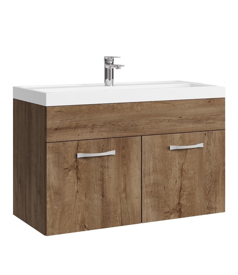Badkamermeubel Paso 01 80cm - bruin eiken