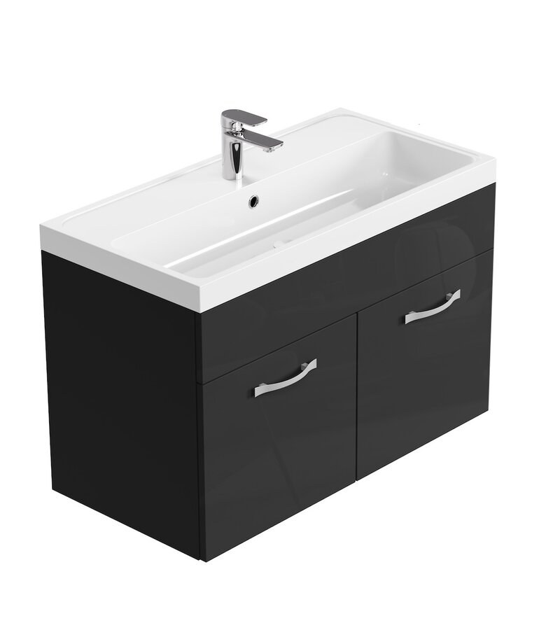Badkamermeubel Paso 01 80cm - hoogglans zwart
