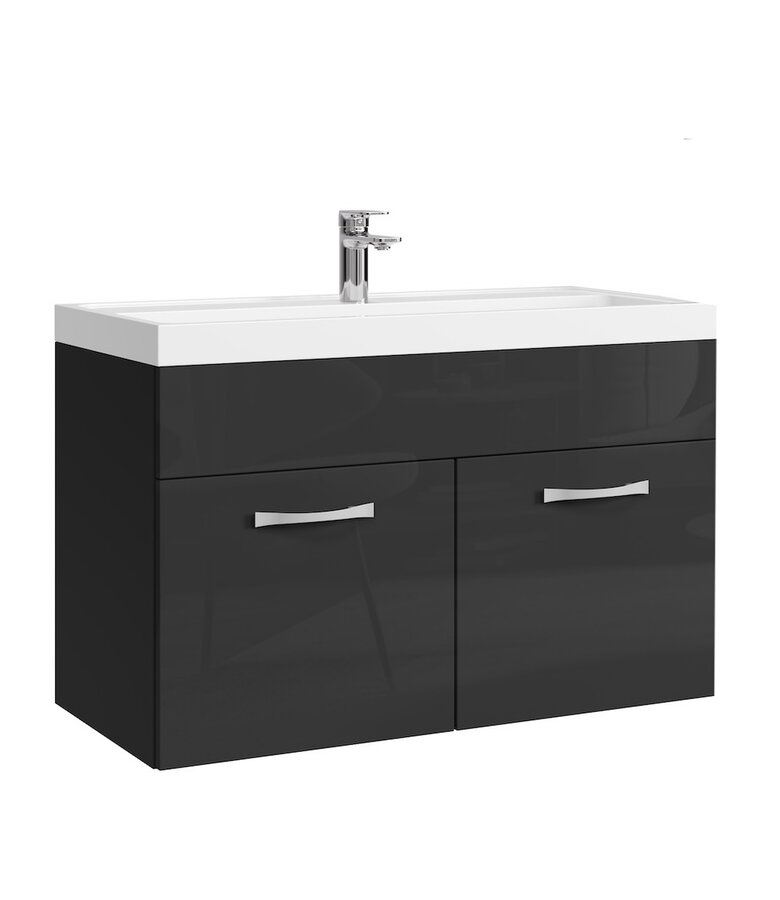 Badkamermeubel Paso 01 80cm - hoogglans zwart