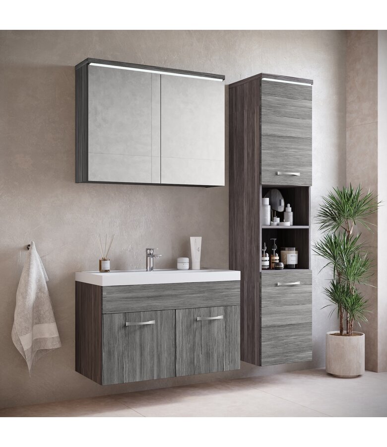 Badkamermeubel Paso 01 80cm - grijs eiken