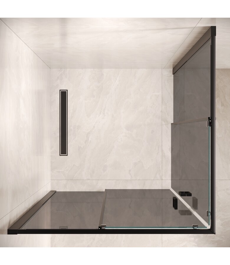 Douchecabine Dakota 80 x 80 x 190 cm - zwart - rookglas - nano coating