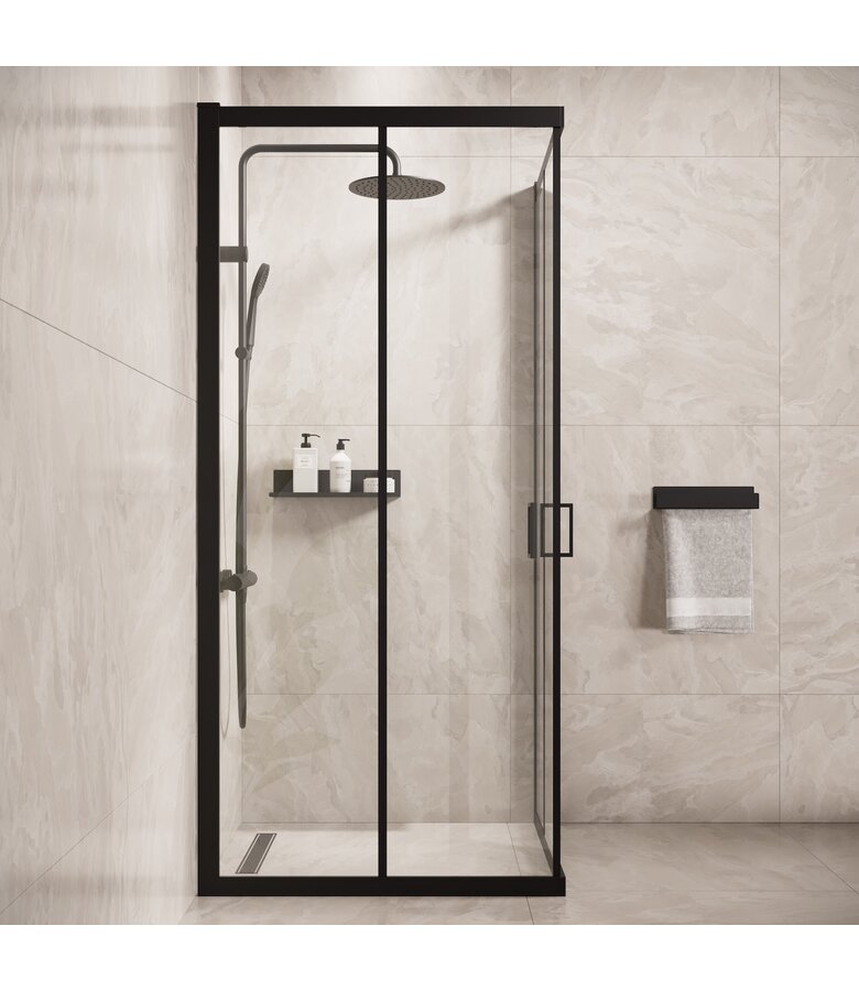 Douchecabine Dakota 80 x 80 x 190 cm - zwart - nano coating