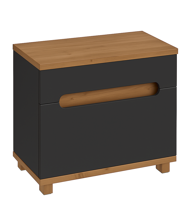 Wastafelkast Otero 60 x 34 x 57 cm - grijs met eiken