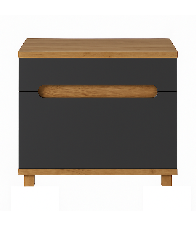 Wastafelkast Otero 60 x 34 x 57 cm - grijs met eiken