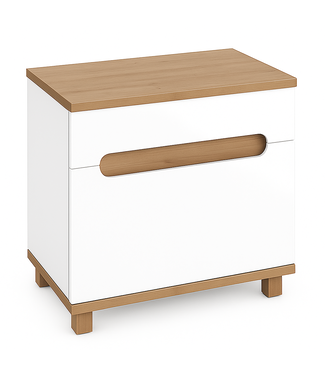 Wastafelkast Otero 60 x 34 x 57 cm - hoogglans wit met eiken