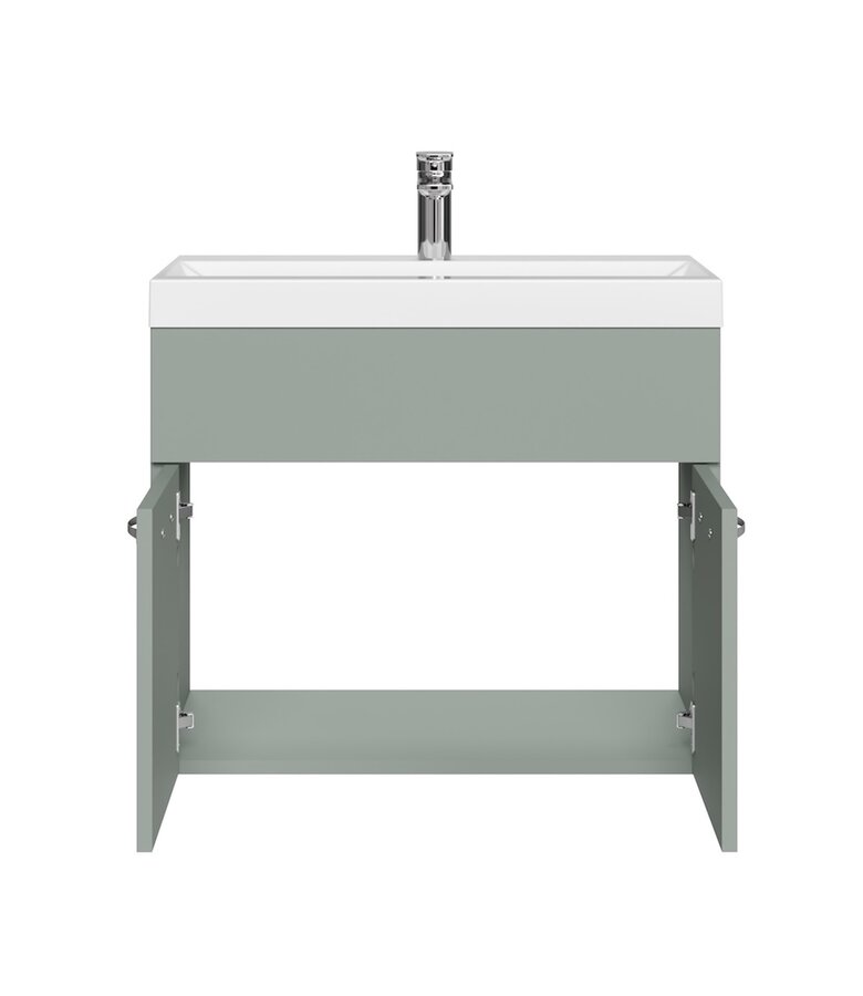 Badkamermeubel Montreal 01 60cm met wastafel - mat groen