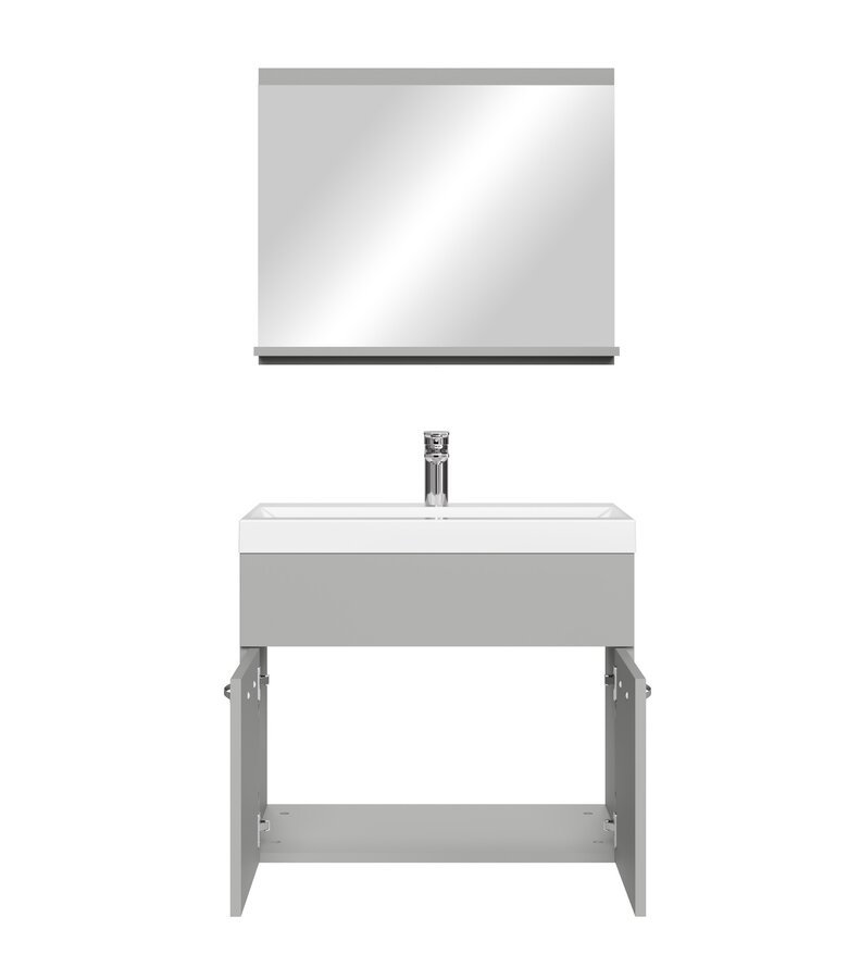 Badkamermeubel Montreal 02 60cm met spiegel - mat grijs