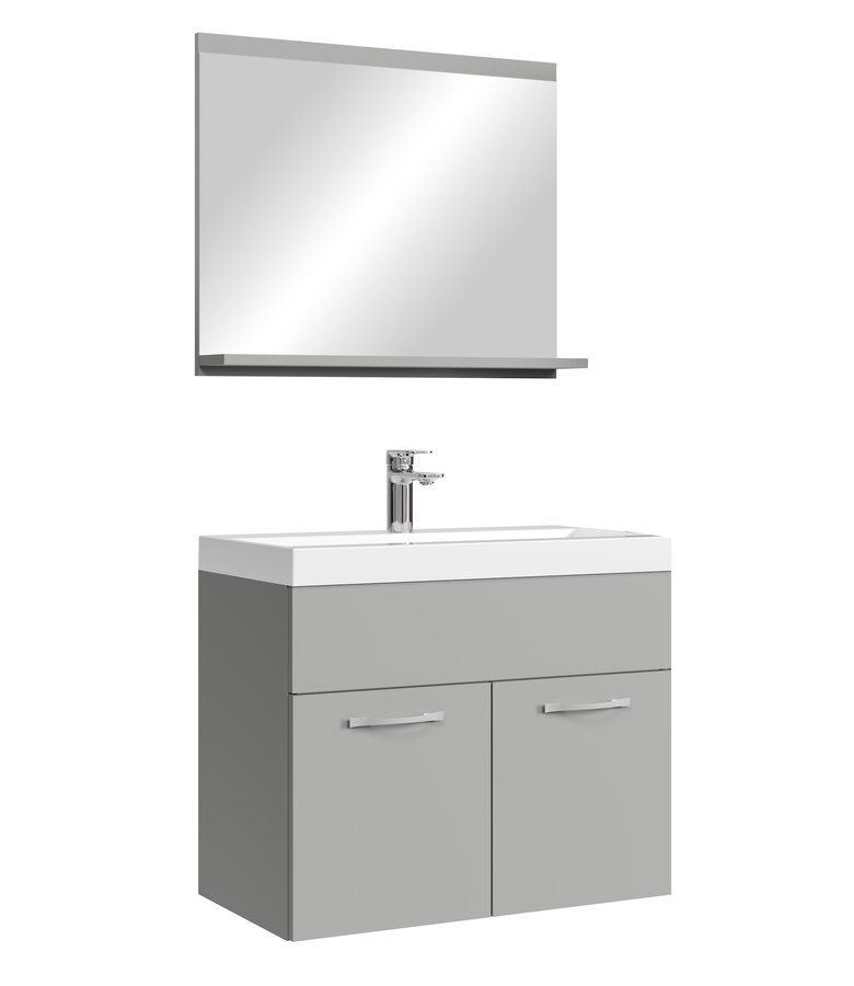 Badkamermeubel Montreal 02 60cm met spiegel - mat grijs