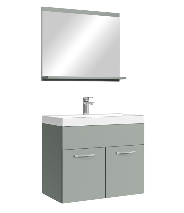 Badkamermeubel Montreal 02 60cm met spiegel - mat groen