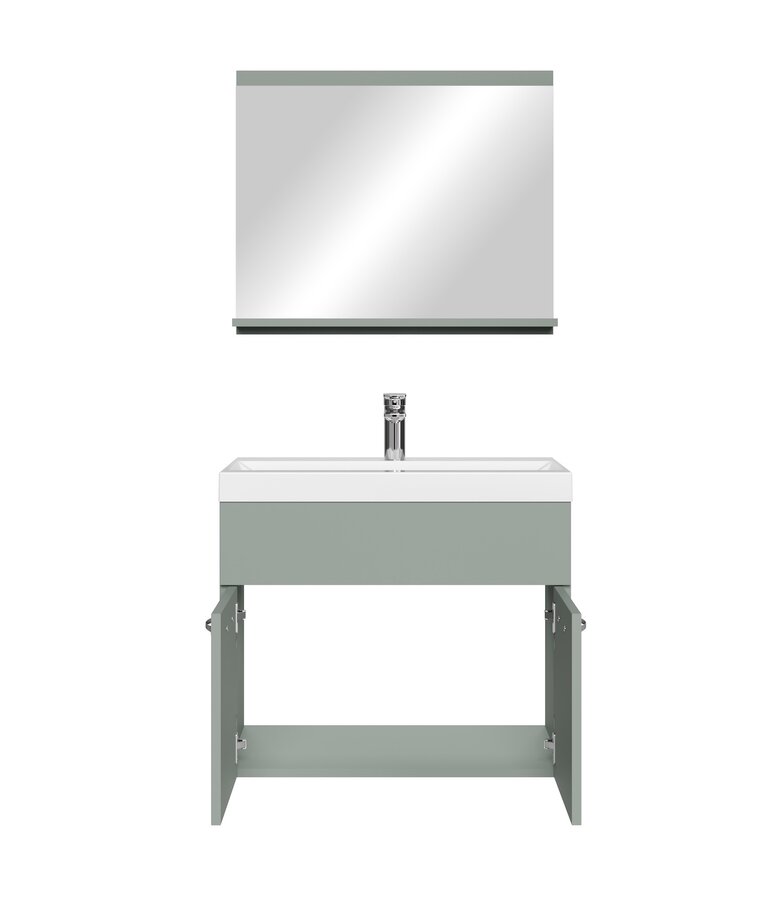 Badkamermeubel Montreal 02 60cm met spiegel - mat groen