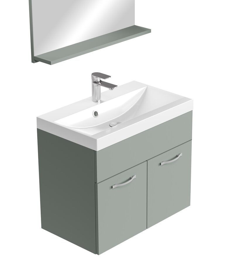 Badkamermeubel Montreal 02 60cm met spiegel - mat groen