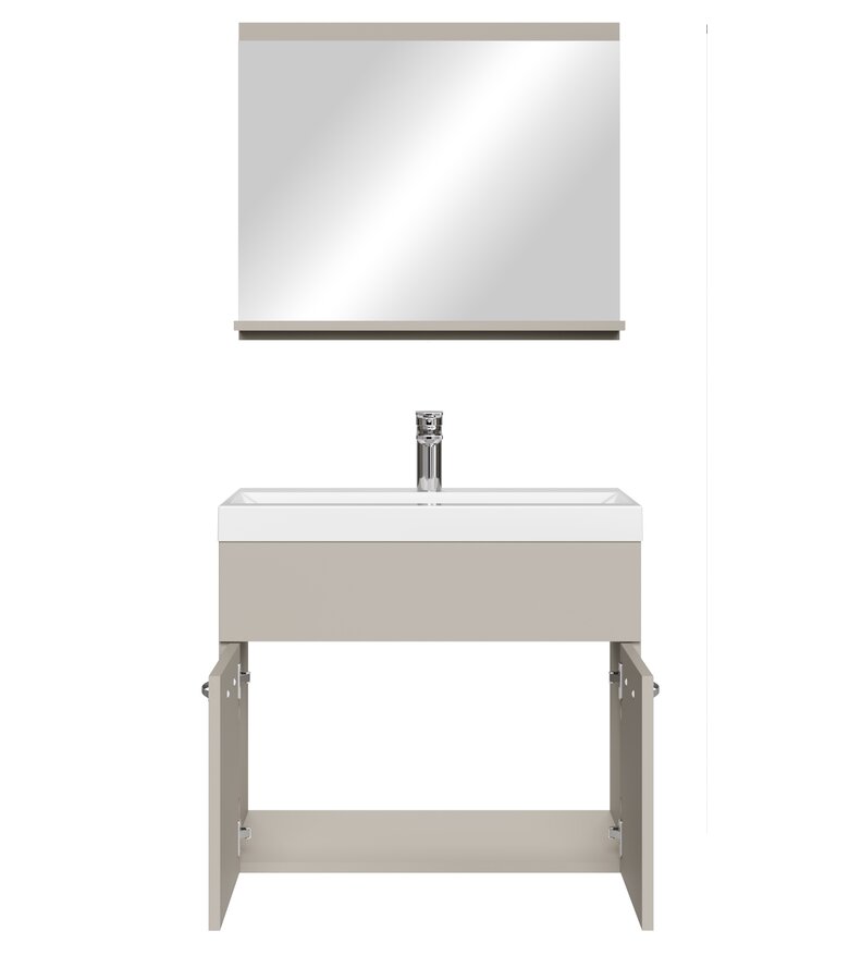 Badkamermeubel Montreal 02 60cm met spiegel - beige