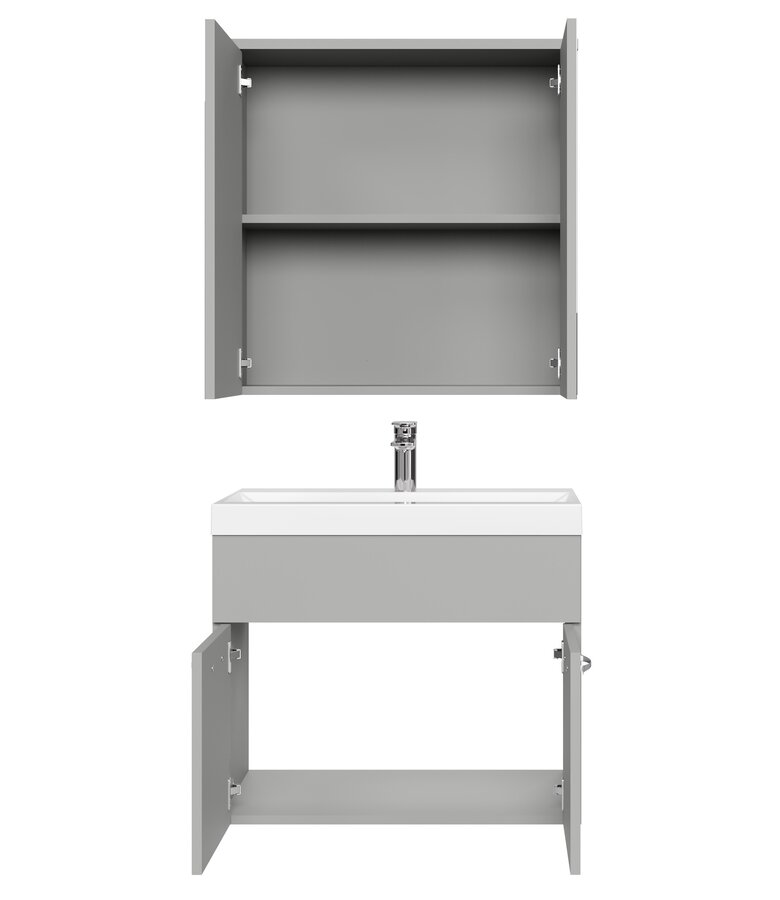 Badkamermeubel Montreal 60cm met spiegelkast - mat grijs