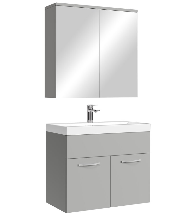 Badkamermeubel Montreal 60cm met spiegelkast - mat grijs