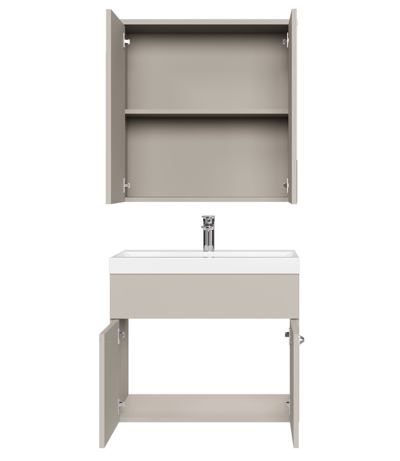 Badkamermeubel Montreal 60cm met spiegelkast - beige