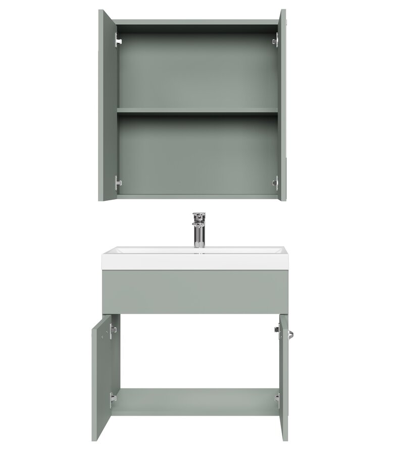 Badkamermeubel Montreal 60cm met spiegelkast - mat groen