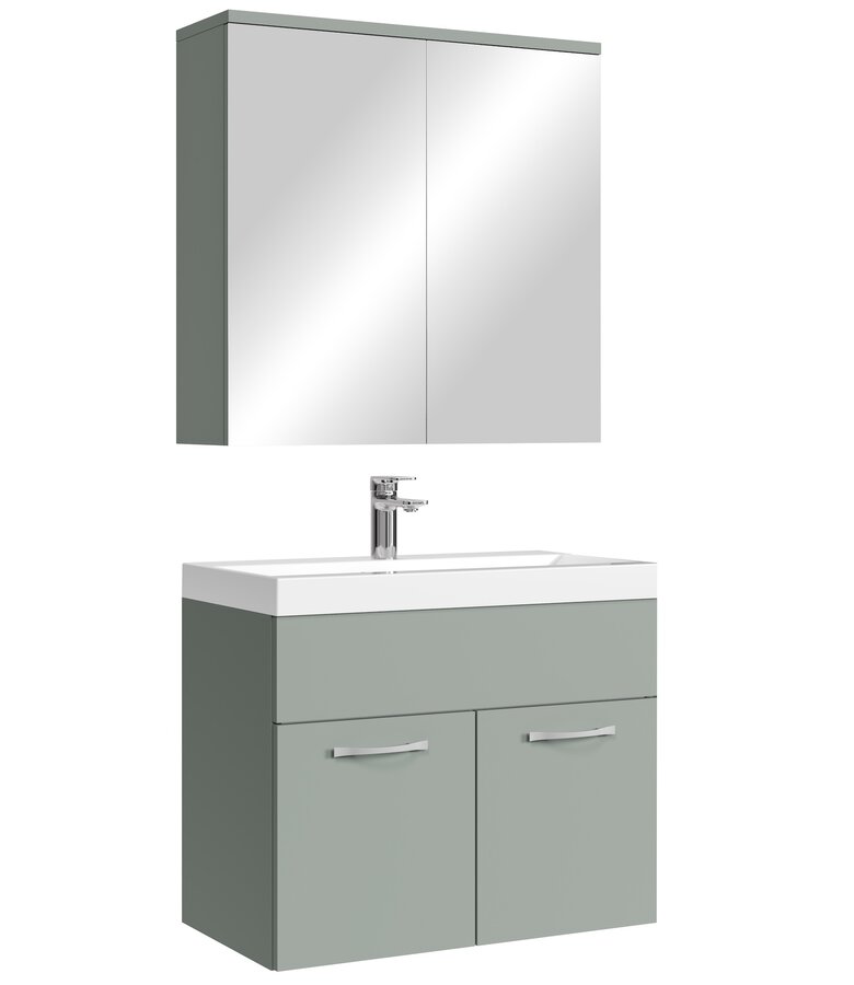 Badkamermeubel Montreal 60cm met spiegelkast - mat groen