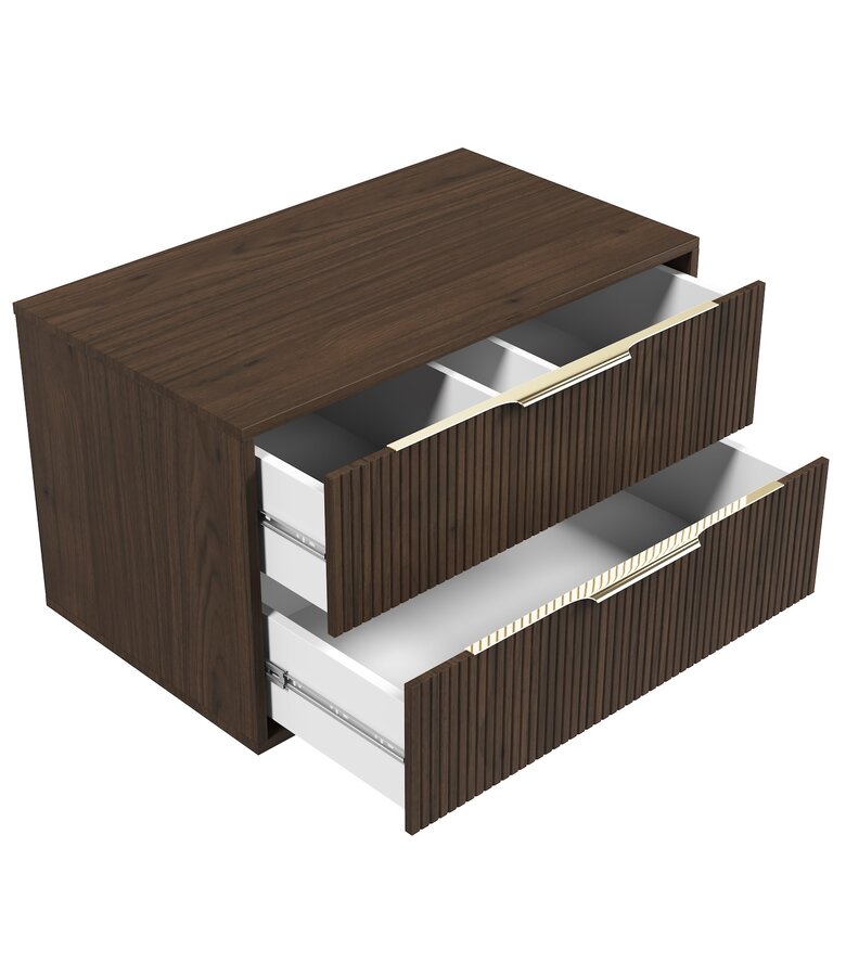 Wastafelkast Rimini - 80 x 46 x 46 cm - walnoot bruin