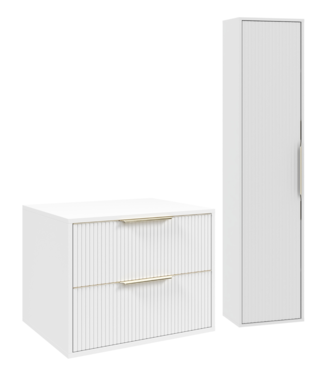 Wastafelkast Rimini met kolomkast - 60 x 46 x 46 cm - wit