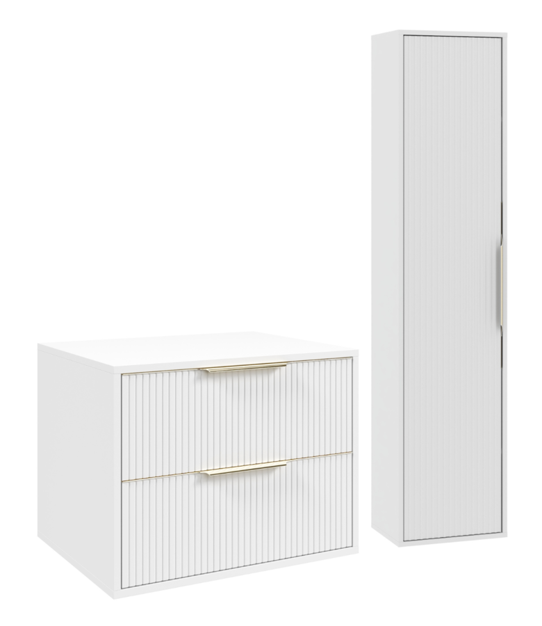 Wastafelkast Rimini met kolomkast - 60 x 46 x 46 cm - wit