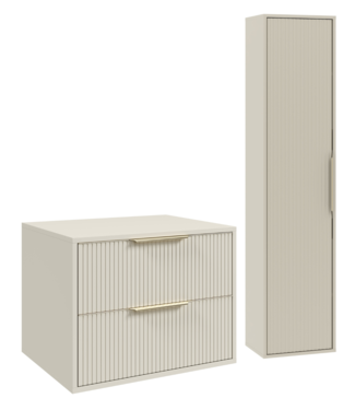 Wastafelkast Rimini met kolomkast - 60 x 46 x 46 cm - beige