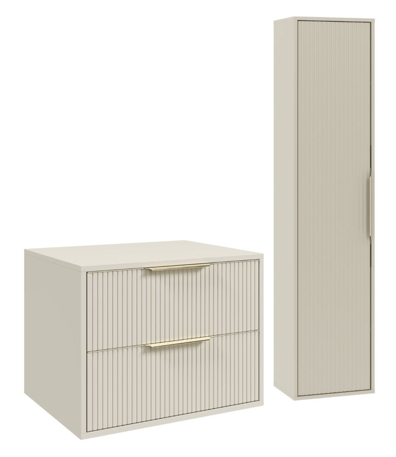 Wastafelkast Rimini met kolomkast - 60 x 46 x 46 cm - beige