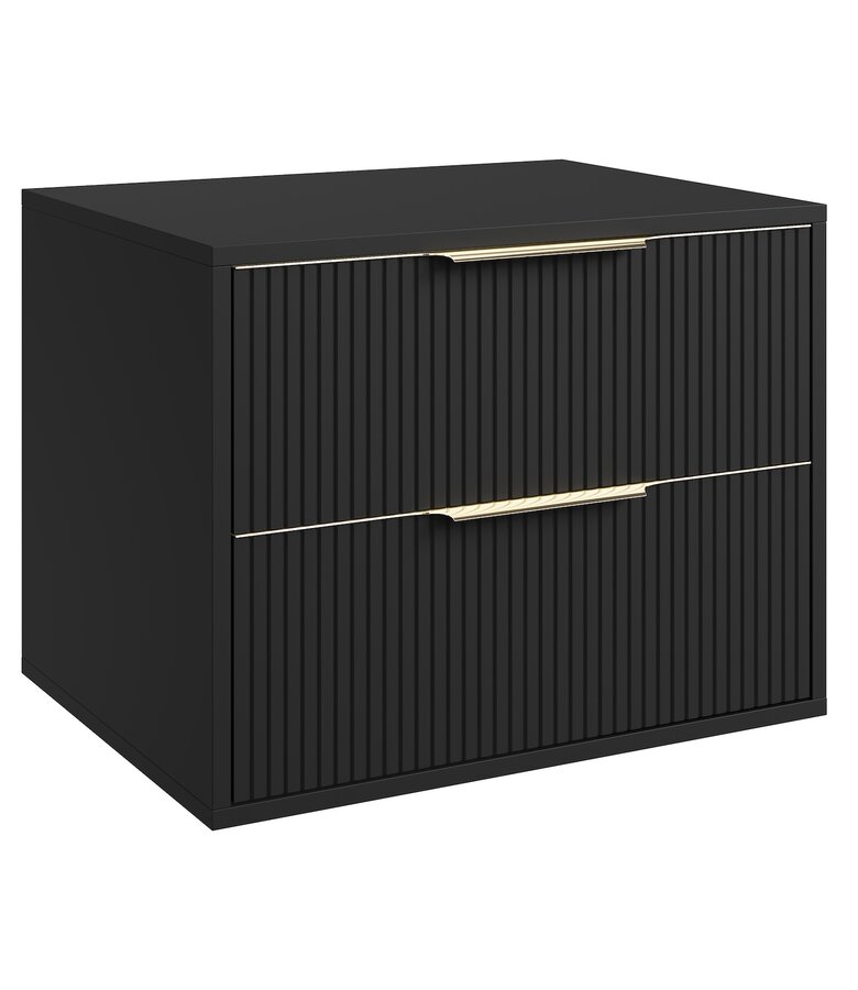 Wastafelkast Rimini met kolomkast - 60 x 46 x 46 cm - mat zwart