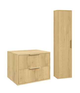 Wastafelkast Rimini met kolomkast - 60 x 46 x 46 cm - eiken