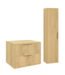 Wastafelkast Rimini met kolomkast - 60 x 46 x 46 cm - eiken