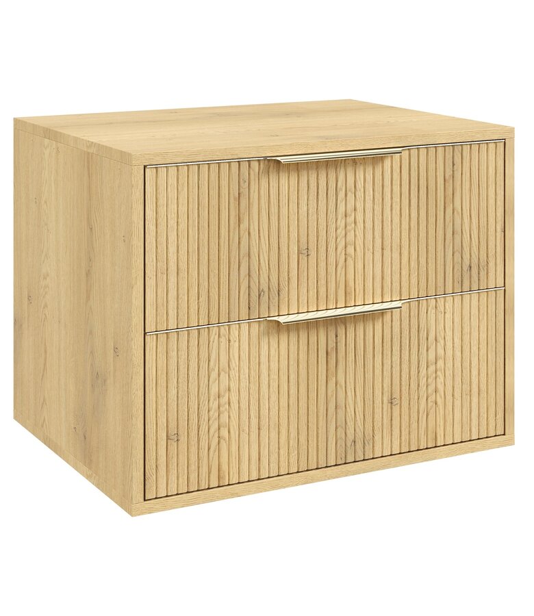 Wastafelkast Rimini met kolomkast - 60 x 46 x 46 cm - eiken