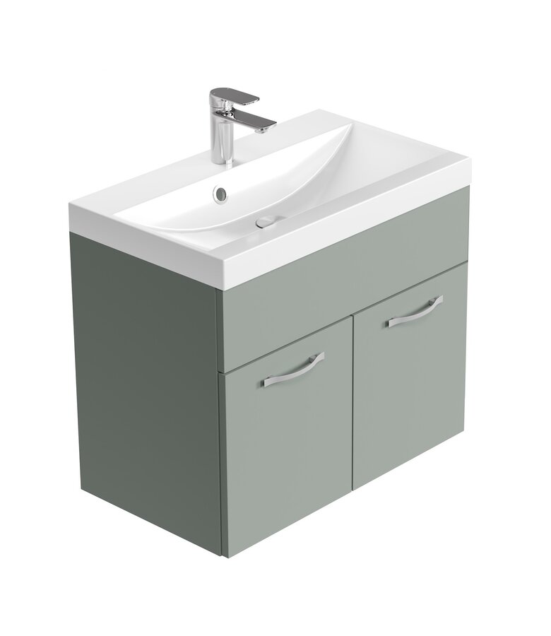 Badkamermeubel Montreal 60cm met spiegelkast - mat groen