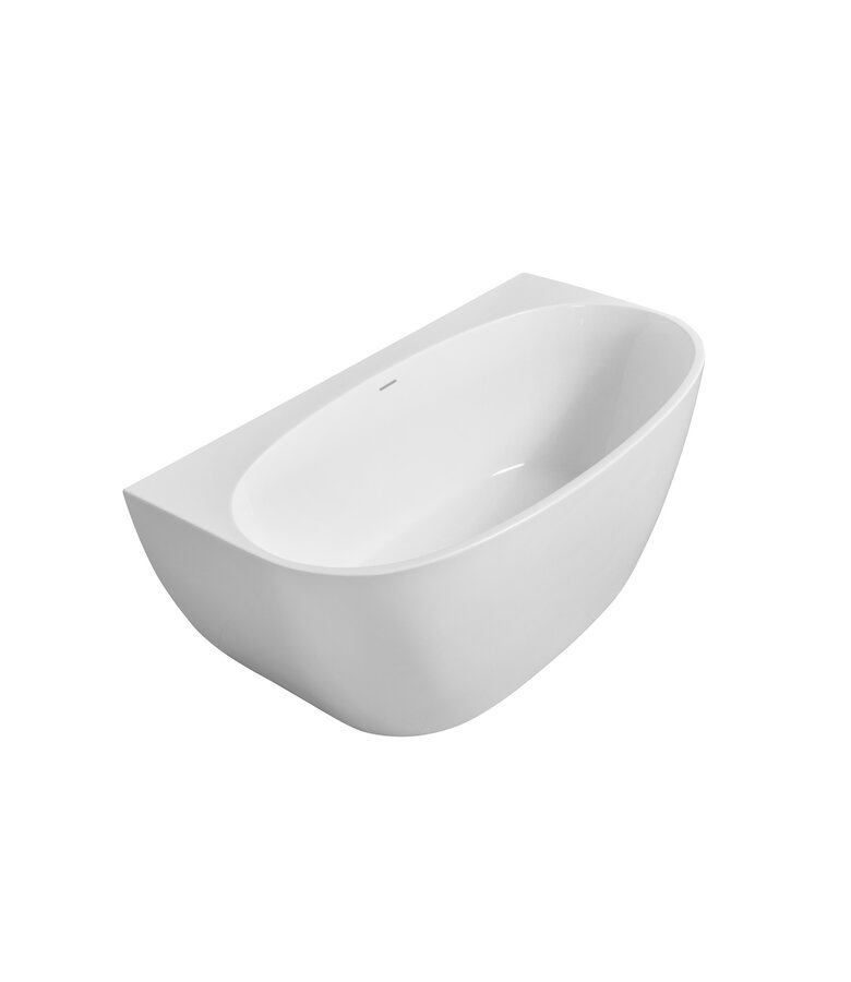 Half vrijstaand ligbad Hanoi 170 x 80 x 58 cm - wit