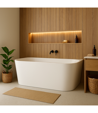 Half vrijstaand ligbad Isia 170 x 75 x 60 cm - wit