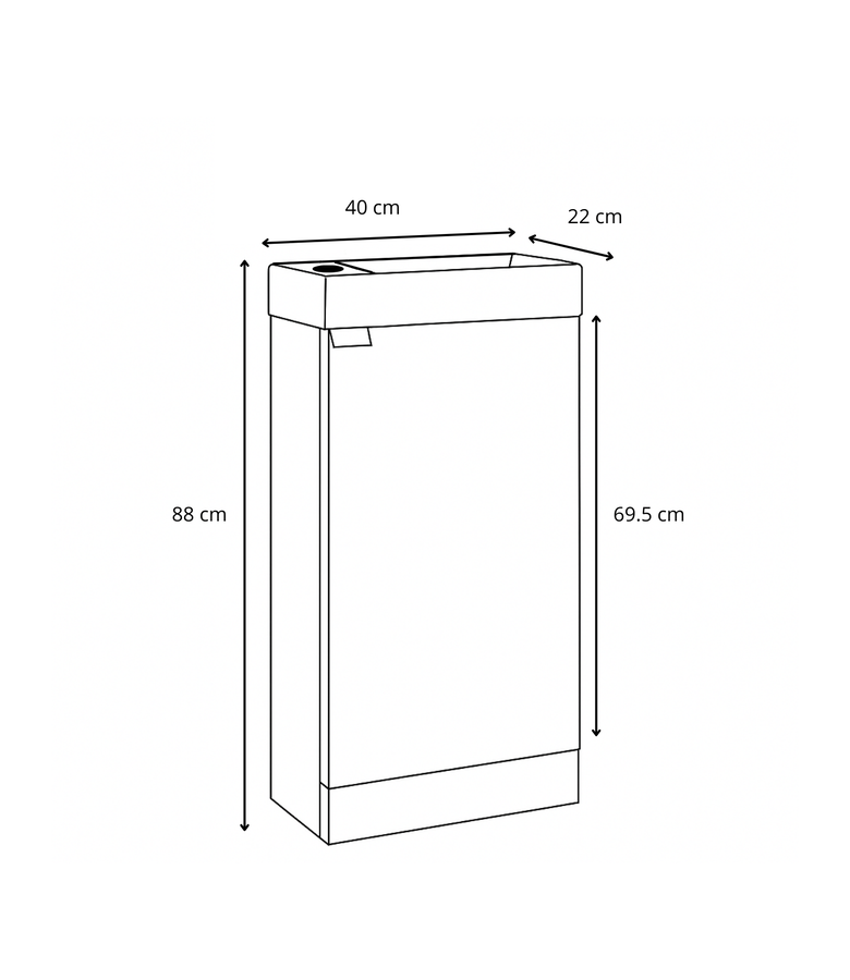 Toiletmeubel Orion 40cm - walnoot bruin