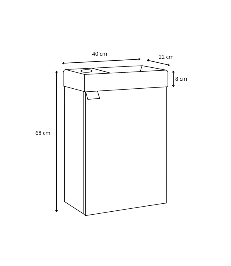 Toiletmeubel Apollo 40cm - beige