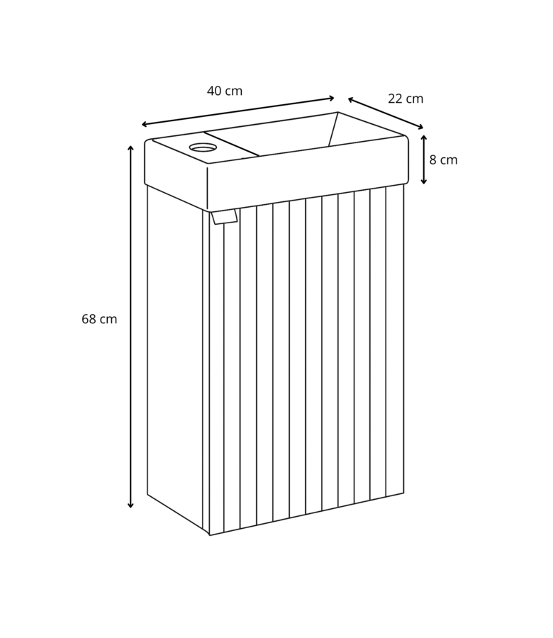 Toiletmeubel Bosco 40cm - walnoot