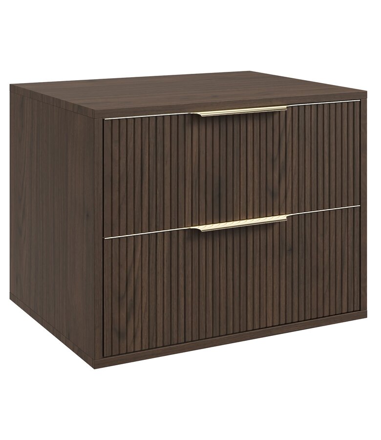 Wastafelkast Rimini met kolomkast - 60 x 46 x 46 cm - walnoot bruin