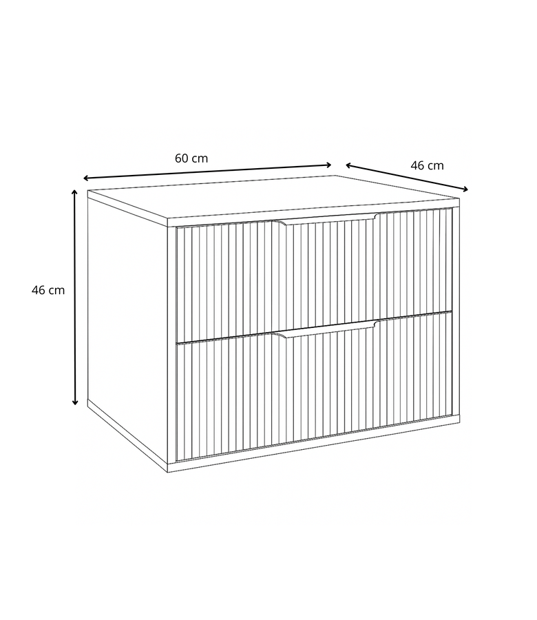 Wastafelkast Rimini - 60 x 46 x 46 cm - eiken