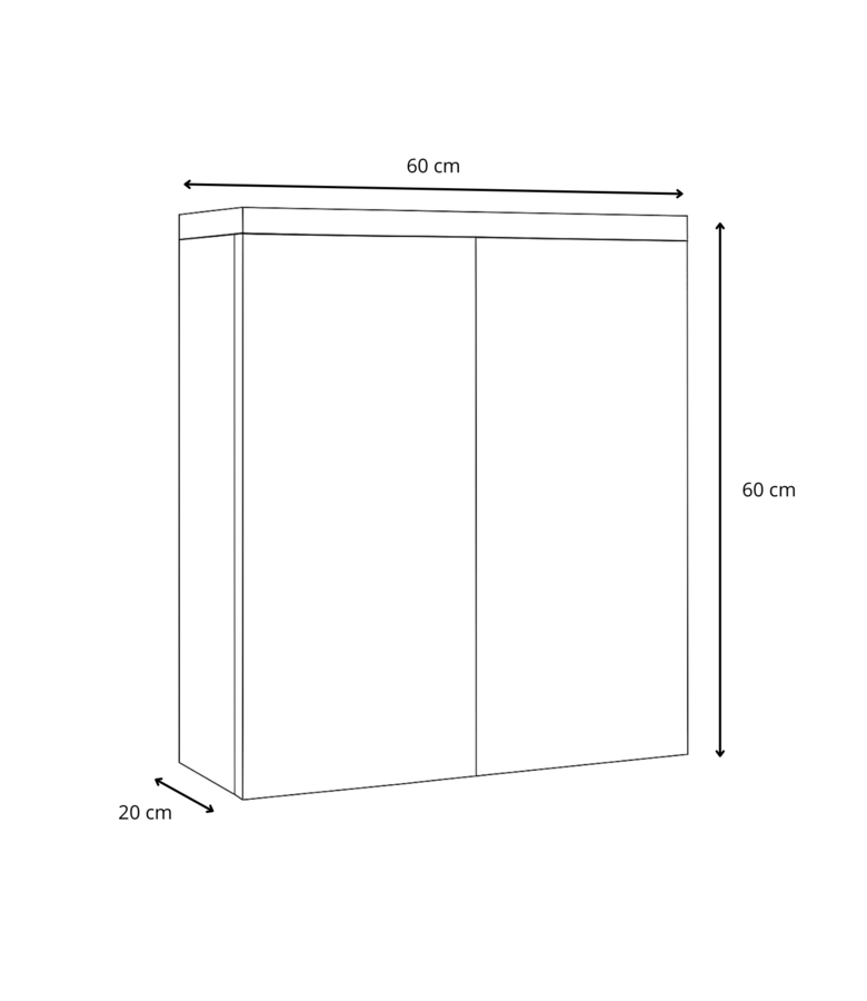 Spiegelkast Toledo 60 x 20 x 60 cm - beige