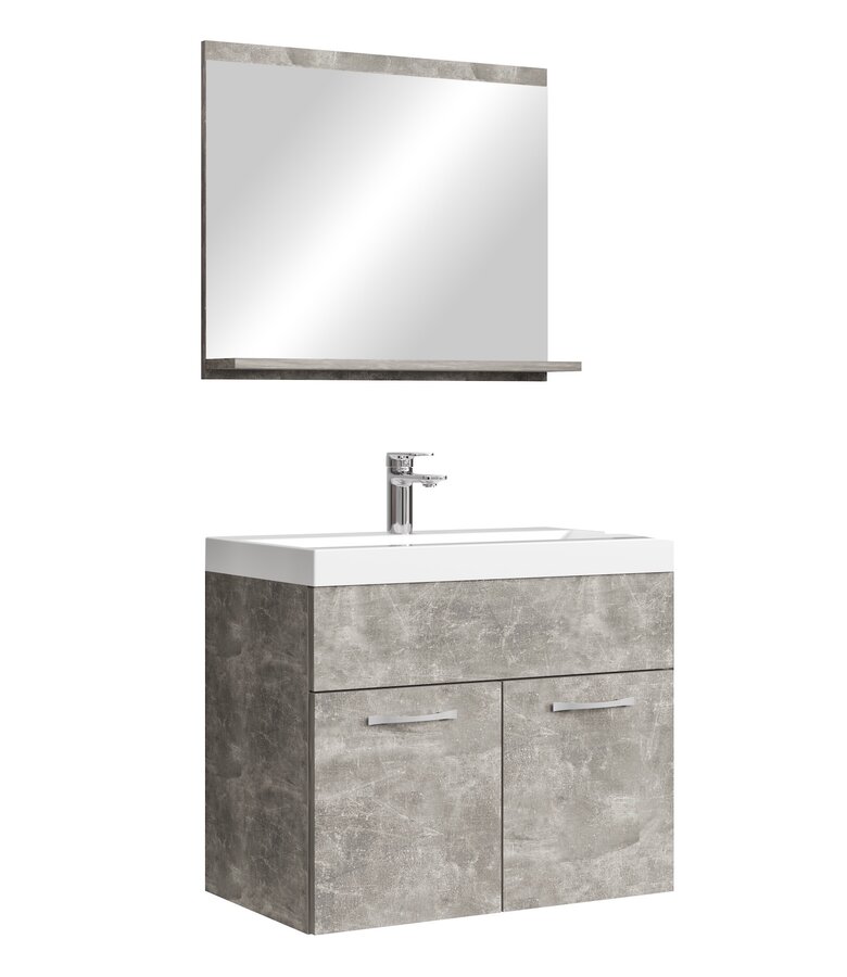 Badkamermeubel Montreal 02 60cm met spiegel - beton grijs