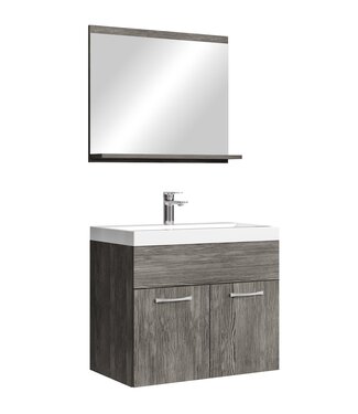 Badkamermeubel Montreal 02 60cm met spiegel - grijs eiken