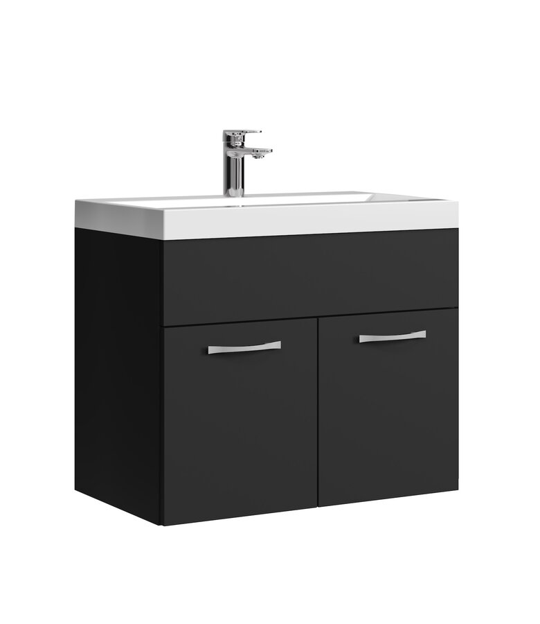 Badkamermeubel Montreal 01 60cm met wastafel - mat zwart