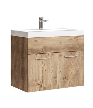 Badkamermeubel Montreal 01 60cm met wastafel - kastanje eiken