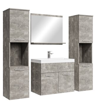 Badkamermeubel Montreal XL 60cm complete set - beton grijs