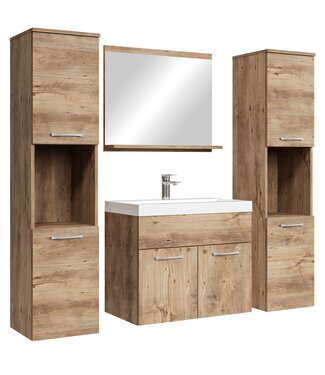 Badkamermeubel Montreal XL 60cm complete set - kastanje eiken